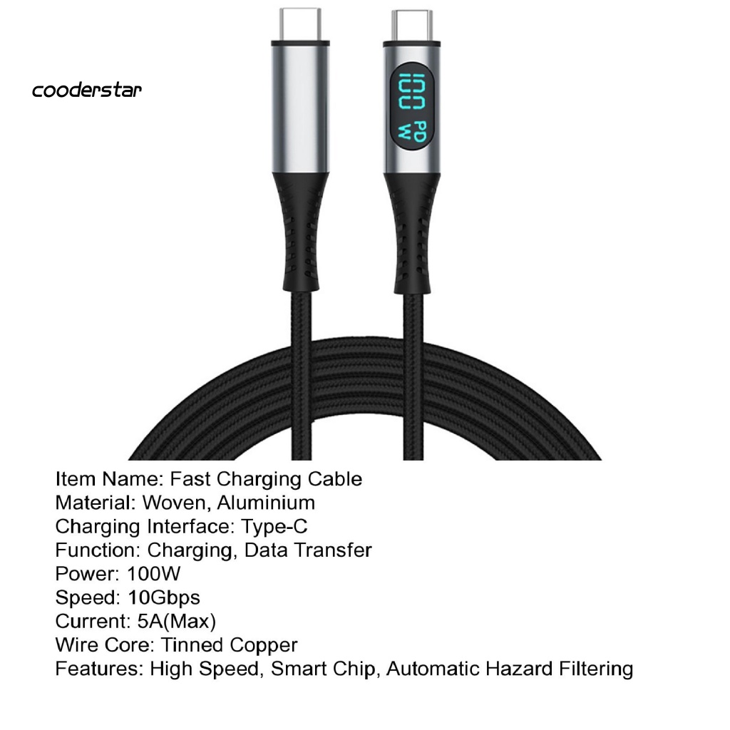 Dây Cáp Sạc Lõi Đồng Dày Dặn Với Màn Hình Kỹ Thuật Số Cho Văn Phòng