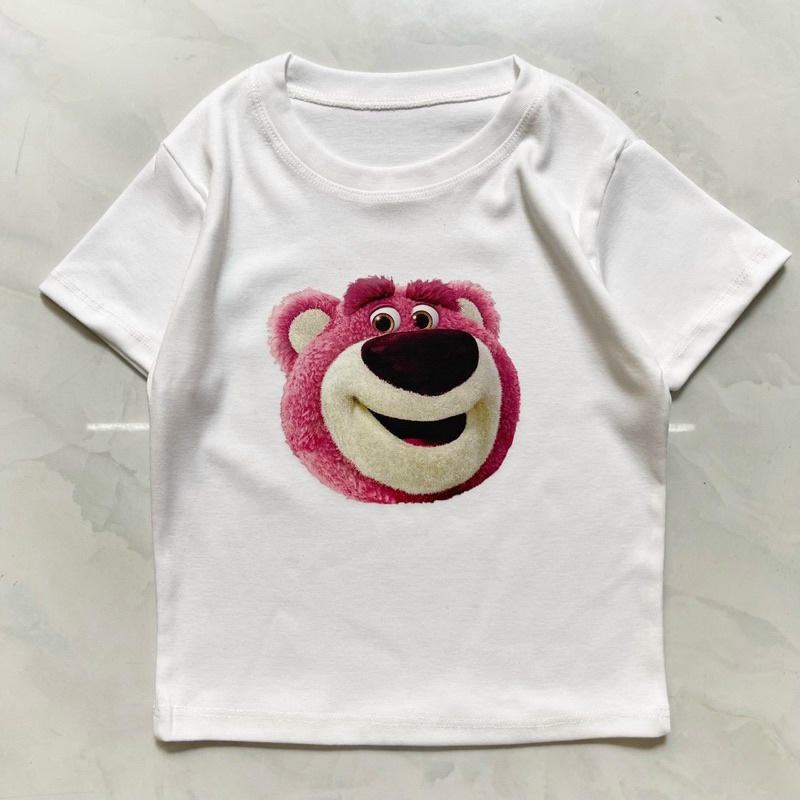 Áo thun croptop gấu dâu 03 Uk alohashop91