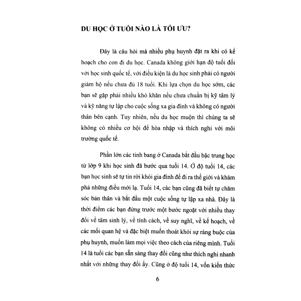 Sách Cẩm Nang Du Học Canada - Dành Cho Học Sinh Trung Học