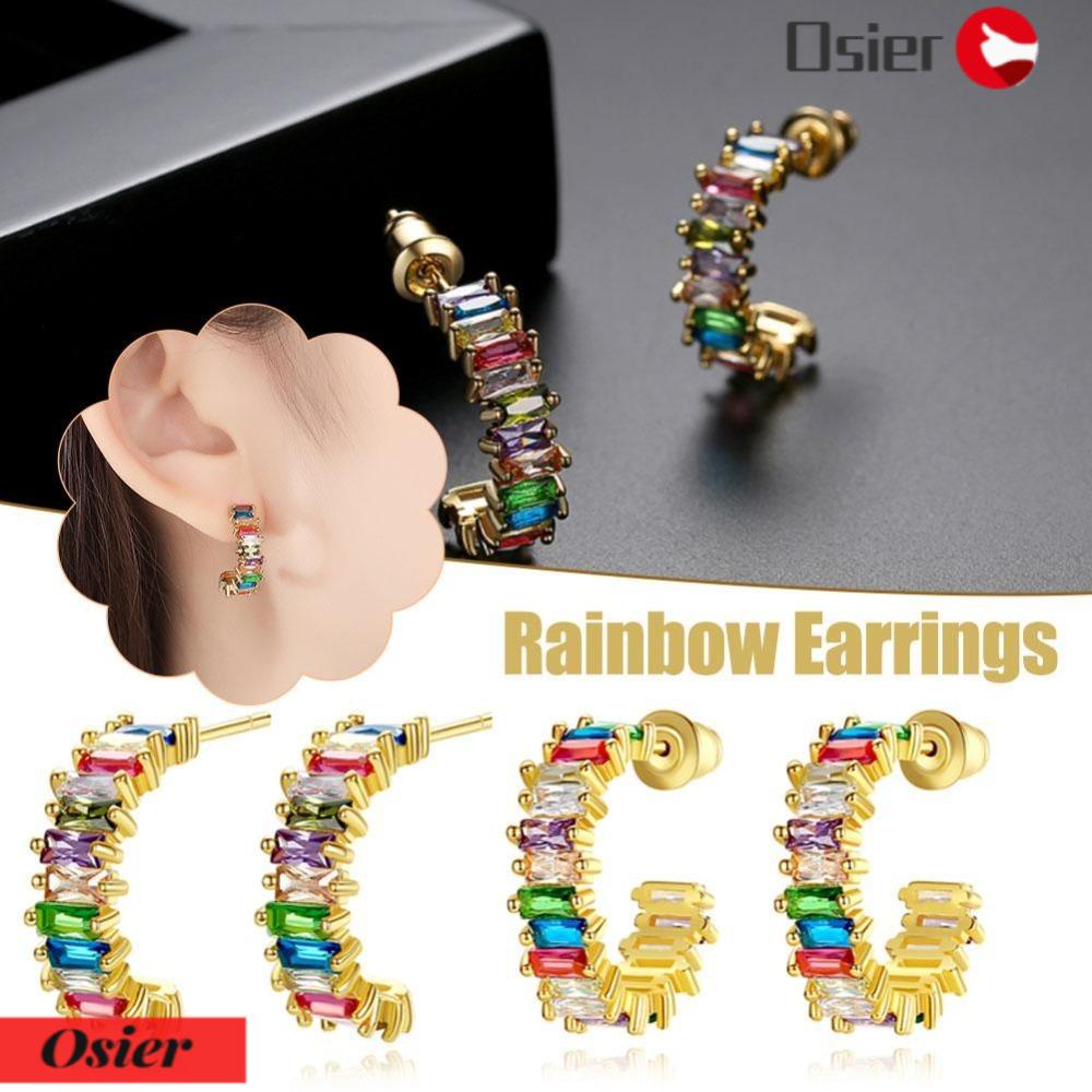 Máy Bấm Huyệt Tourmaline Cầu Vồng OSIER1|Bông Tai Thời Trang Vintage Chất Lượng Cao Cho Nữ