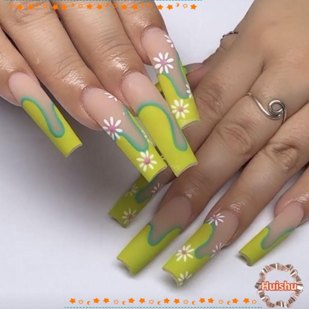 Bộ Móng Tay Giả Che Phủ Toàn Diện Đầu Vuông DIY