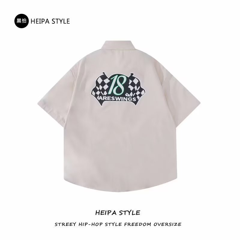 Áo Sơ Mi Tay Lửng Dáng Rộng Phong Cách Âu Mỹ Thời Trang Mùa Hè 2023 Dành Cho Nam