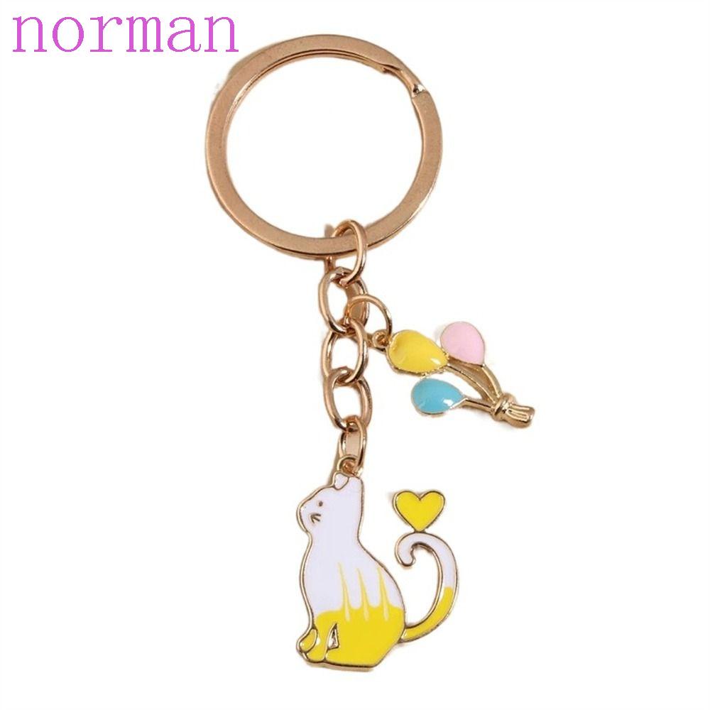 Móc Khóa Hình Mèo NORMAN Tráng Men Trang Trí Balo Đi Học