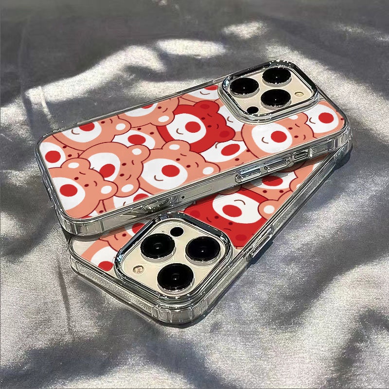 ✅Ốp Điện Thoại Dẻo Họa Tiết Gấu &amp; Dâu Tây Dễ Thương Chống Sốc Cho iPhone12max 8pl 14pro 7 13In 11