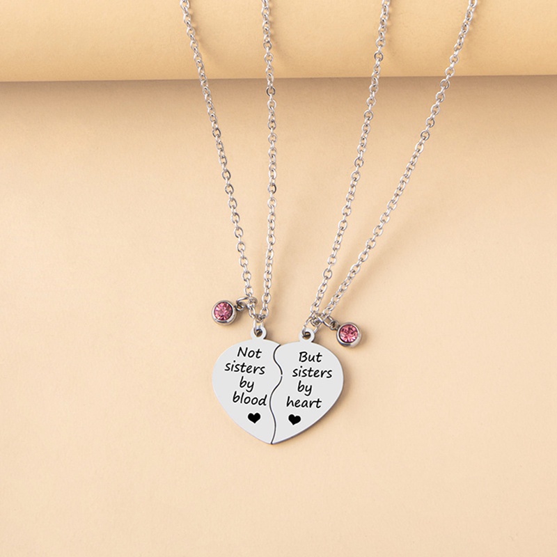 Set 2 Vòng cổ Mặt Trái Tim Bằng Thép Không Gỉ Cho Cặp Đôi