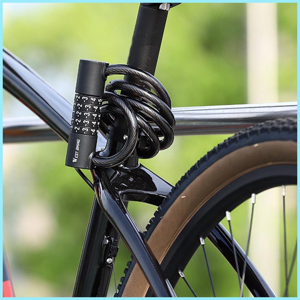 Dây Khóa Xe Đạp Kết Hợp Mật Khẩu 5 Chữ Số Bằng Thép Dày Dặn PVC tdevn