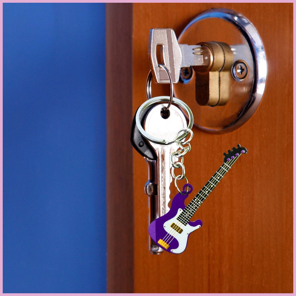 Móc Khóa Hình Đàn Ghita Bằng Thép Không Gỉ