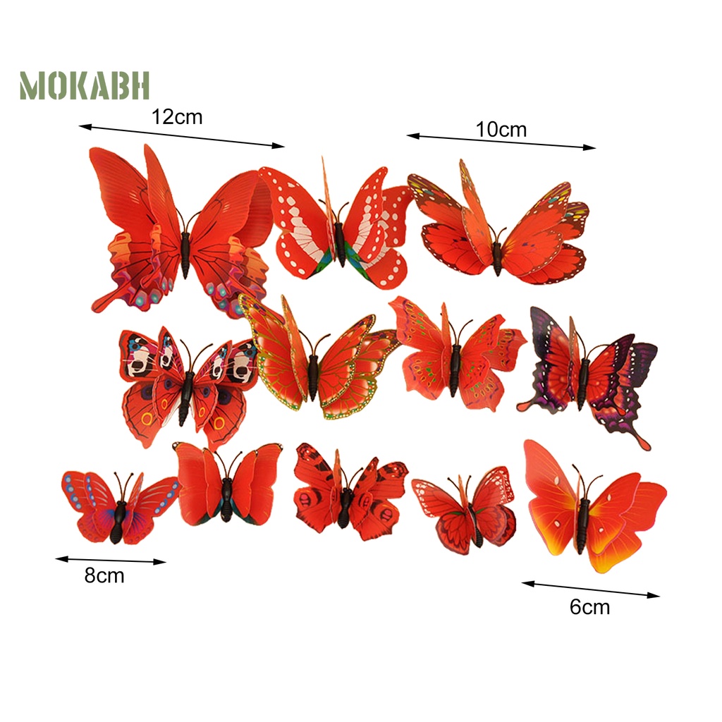 [Mok Abh] 12 Kẹp Tóc Hình Bướm Phong Cách Bohemia Chống Rỉ Sét