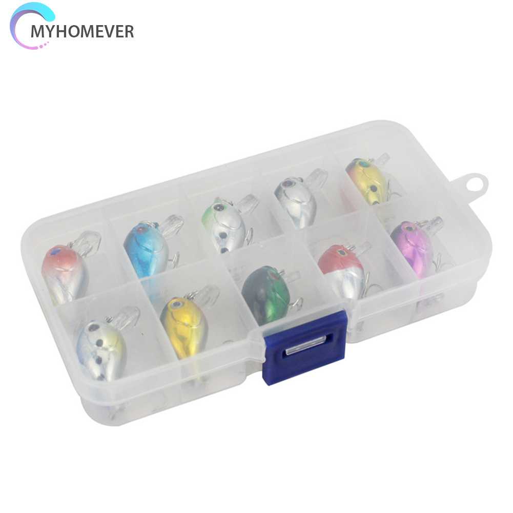 Set 10 Mồi Giả Nhử Cá Bằng Nhựa Gắn Kèm Móc Câu