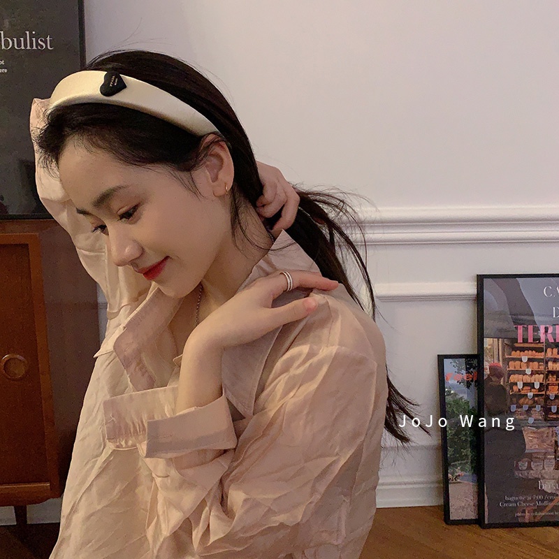 Băng Đô Cài Tóc Bằng Vải Satin Bóng Thời Trang Hàn Quốc Đơn Giản Rửa Mặt Cho Nữ