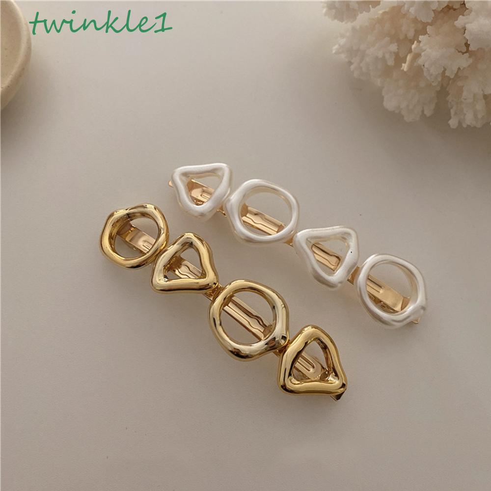 Kẹp Tóc Kim Loại Họa Tiết Hình Học Phong Cách Vintage