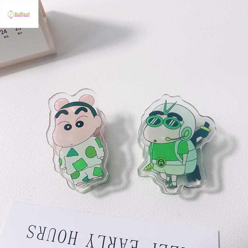 Balltest💜Kẹp Giấy Ghi Chú Bằng Acrylic Kiểu Hoạt Hình Cậu Bé Bút Chì Đáng Yêu