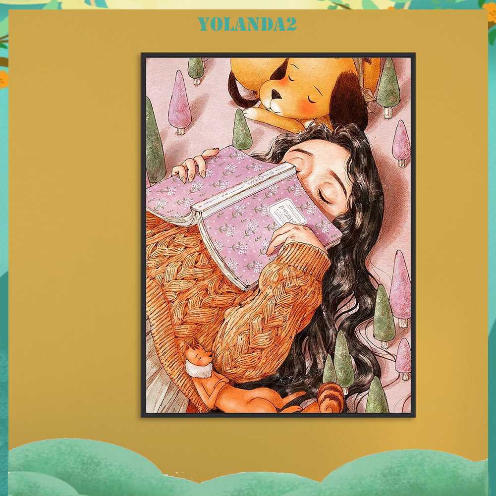 Tranh Đính Đá Kim Cương Toàn Bộ 5D DIY Hình Vẽ Cô Gái Trang Trí Nhà Cửa