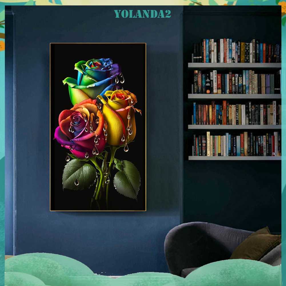 Tranh Đính Đá Kim Cương Toàn Bộ 5D DIY Hình Vẽ Hoa Hồng