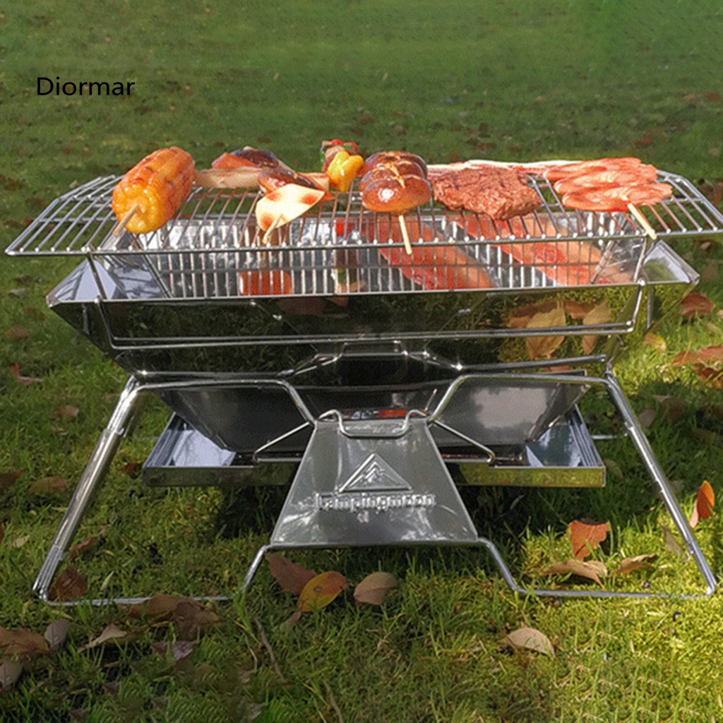 Vỉ Nướng Bbq Cỡ Lớn Bằng Thép Không Gỉ Có Thể Gấp Gọn Tiện Dụng