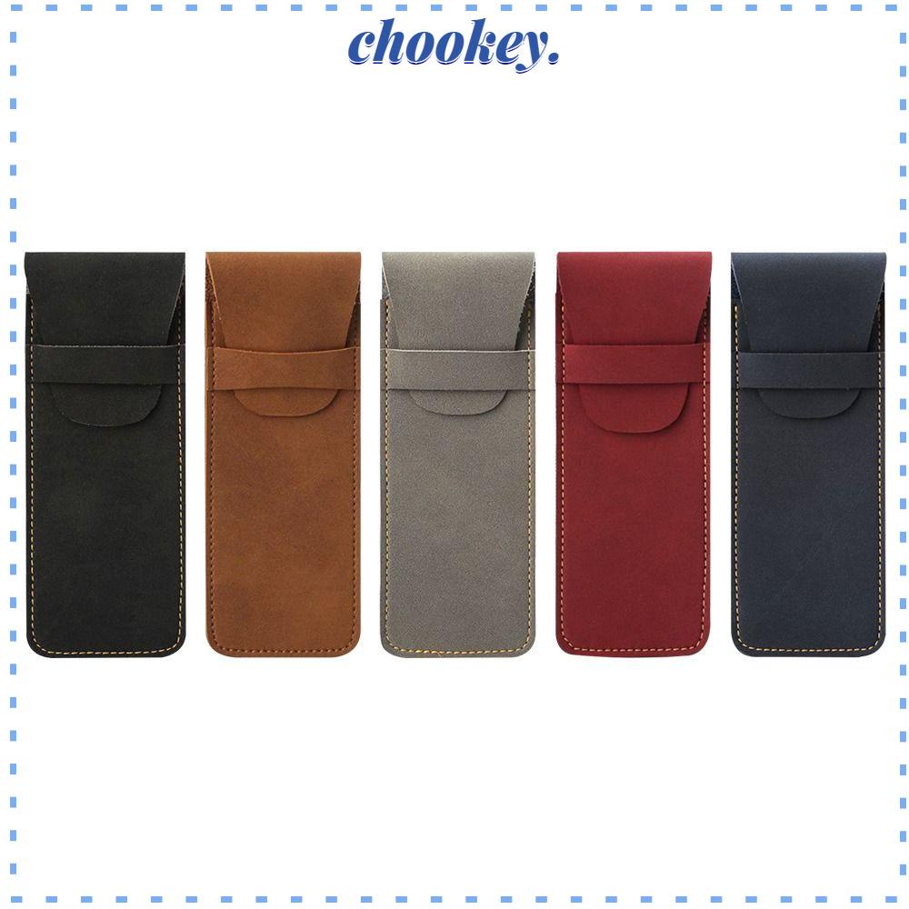 CHOOKEY Bộ 2 Túi Đựng Bút Bằng Da PU Thiết Kế Đơn Giản Tiện Dụng