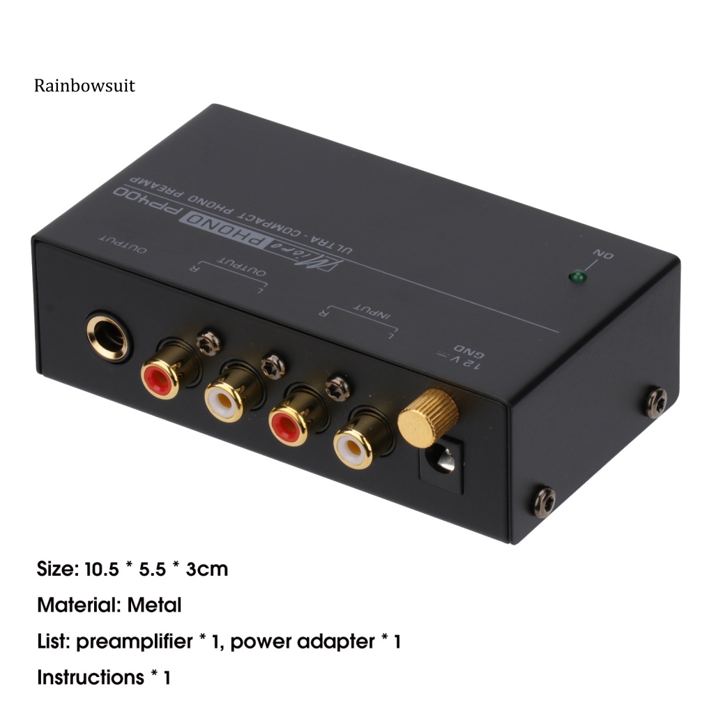 Bộ Khuếch Đại Âm Thanh PP400 Phono Preamp Mini Tiếng Ồn Thấp Đầu Vào RCA / Đầu Ra Bằng Kim Loại Cho Văn Phòng