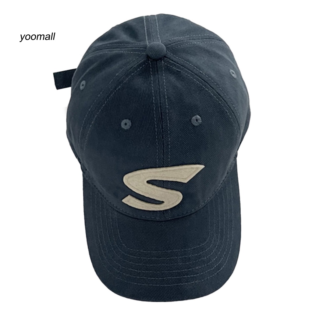 Mũ Lưỡi Trai Màu Trơn Thêu Chữ Phong Cách Hip Hop Thoáng Khí Chống Tia UV Màu Sắc Đơn Giản Dành Cho Nam Và Nữ