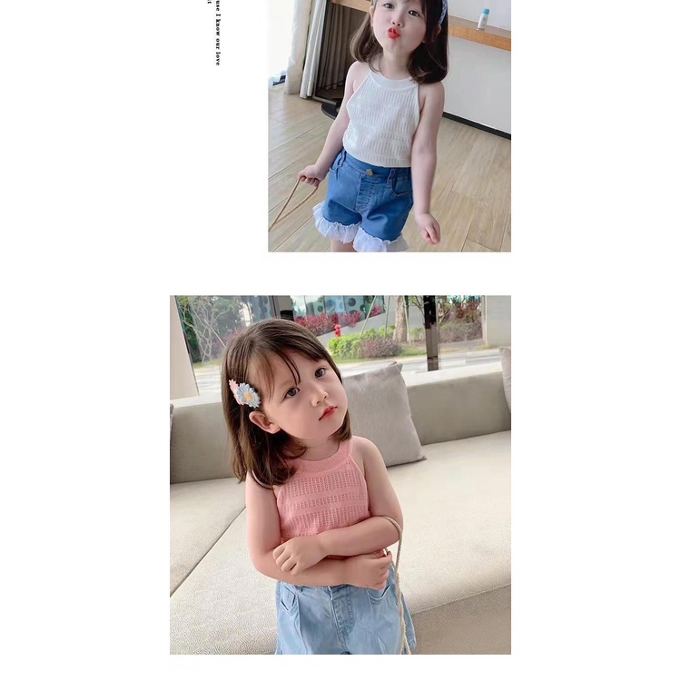 🍒muying🍒 Áo Thun Hai Dây Bé Gái Mầu sắc, Áo Hai Dây Hình CÔ GÁI siêu xinh,  mặc siêu sành điệu,chất mềm, mát, co giãn tốt, Dáng Ôm