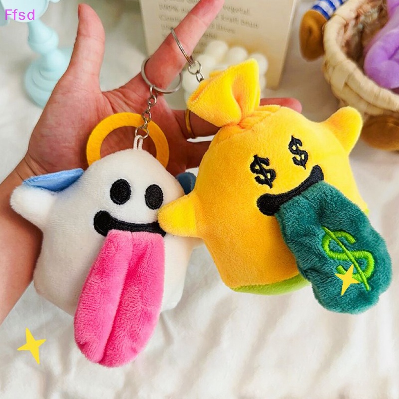 {Ffsd} Móc Chìa Khóa Xe Hơi / Túi Xách Hình Quả Trứng Thiên Thần Hoạt Hình Bằng Lông Nhung Mềm Mại Dễ Thương