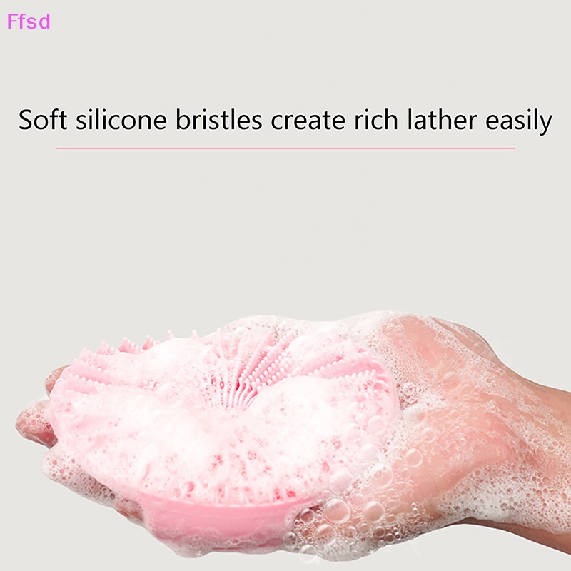 Bàn Chải Tắm Chà Lưng Bằng Silicone Gắn Tường Nhỏ Gọn