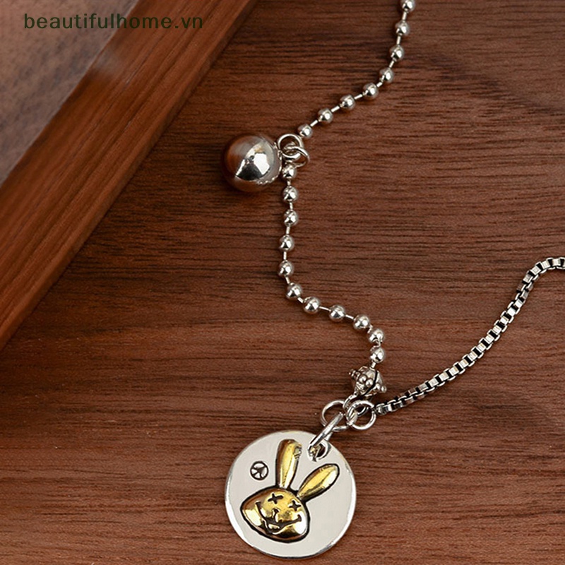 [beautifulhome] Vòng Cổ Choker Mặt Hình Thỏ Dễ Thương Cá Tính Không Đối Xứng Phong Cách Punk Hip Hop Dành Cho Nữ [beauty]