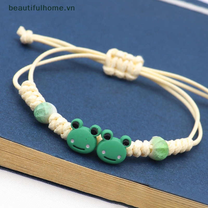 [beautifulhome] Vòng Đeo Tay Cặp Đôi Dệt Kim Hình Chú Ếch Nhỏ Màu Kẹo Ngọt Thời Trang Làm Quà Tặng Cho Trẻ Em [beauty]