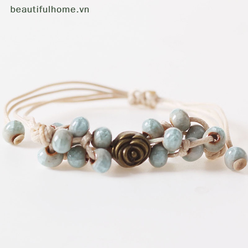 Vòng Đeo Tay Hạt Gốm Phong Cách Dân Tộc Thời Trang Cho Nữ