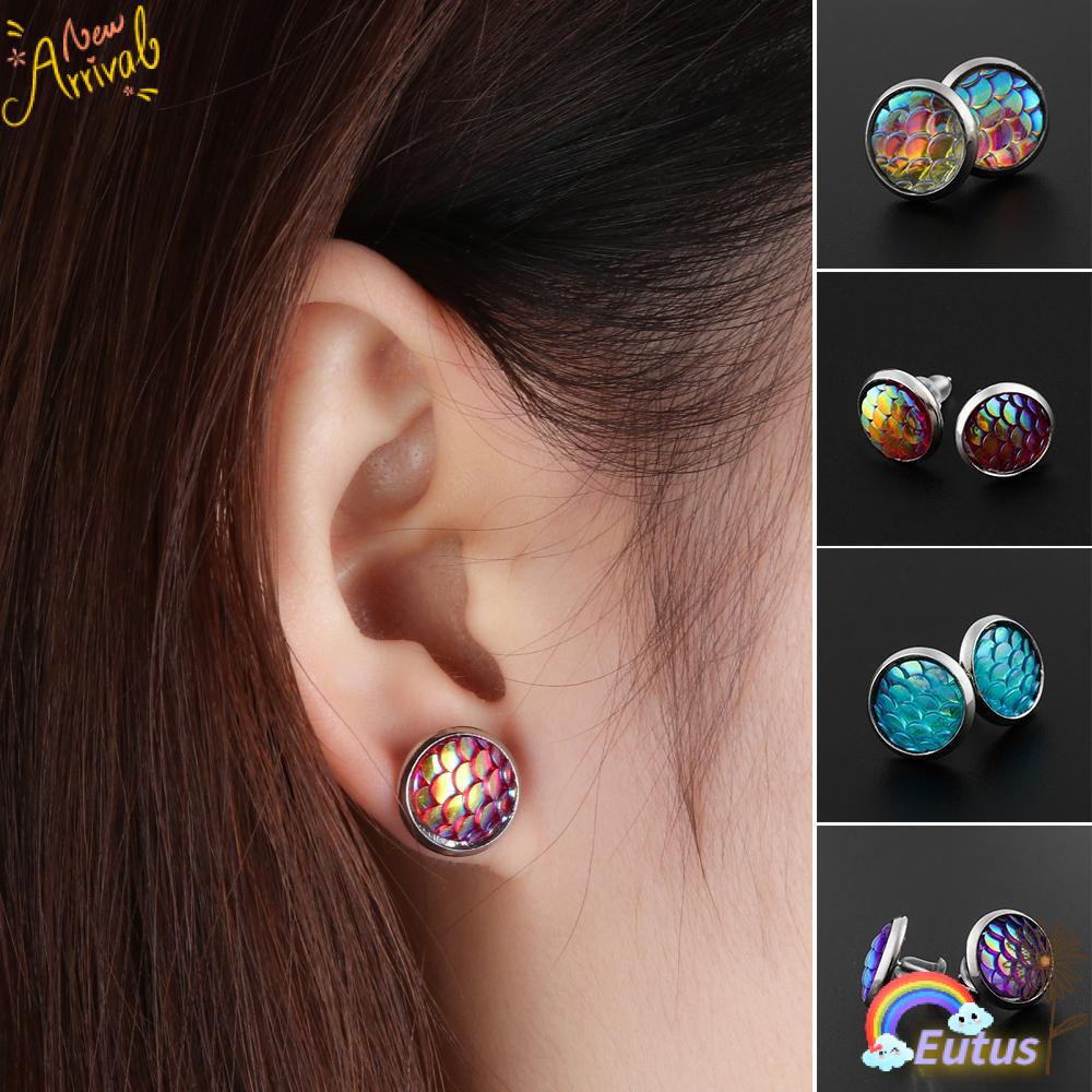 Set 6 Đôi Bông Tai Họa Tiết Vảy Cá Thời Trang|Trang Sức Vòng Tròn