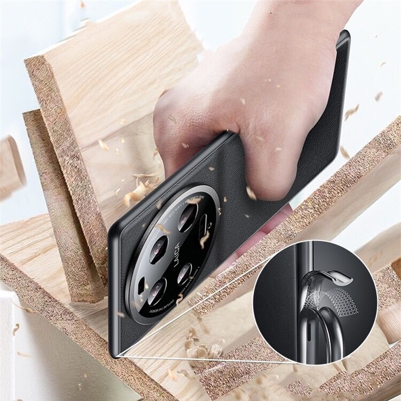 Ốp Điện Thoại Da PU Siêu Mỏng Nhẹ Bảo Vệ Camera Cho Xiaomi Mi 13 Ultra