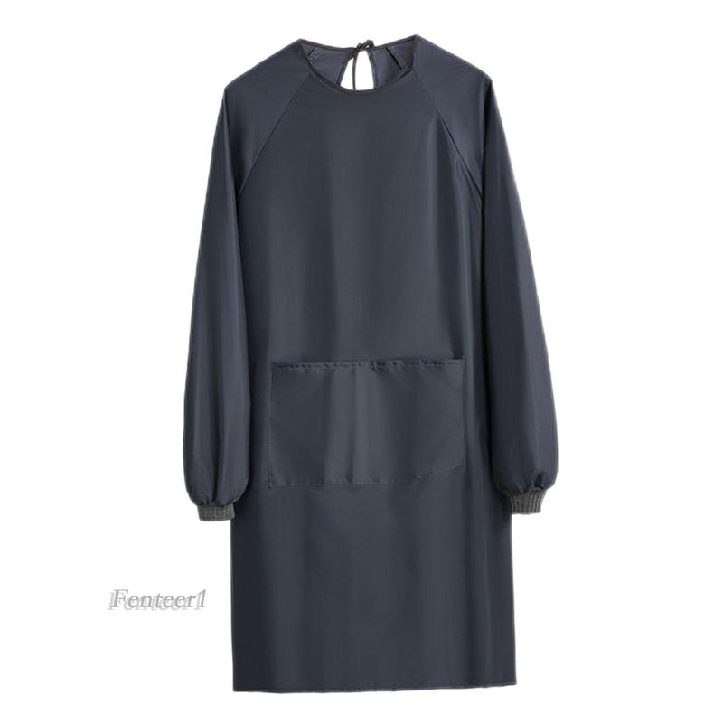 [Fenteer1] Áo Khoác Chống Nước Tay Dài Có Túi Màu Đen