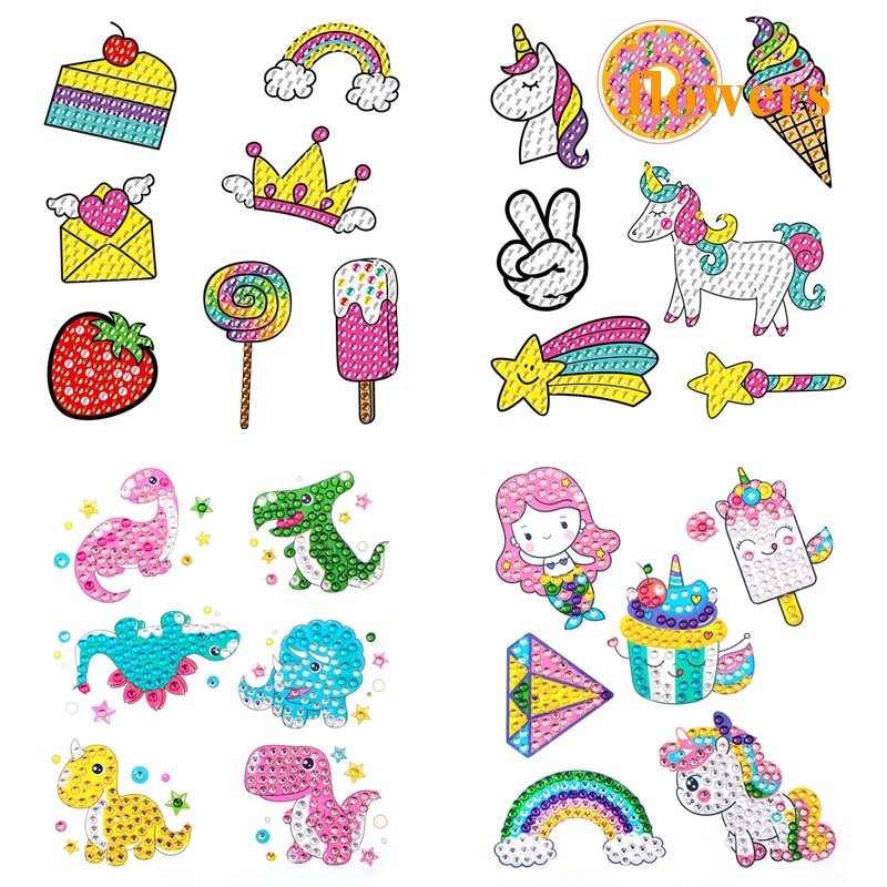 Bộ Tranh Đính Đá Tự Làm Họa Tiết Lấp Lánh Cho Bé