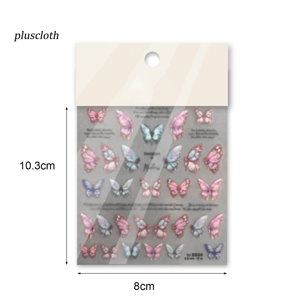 1 Tấm Sticker Dán Móng Hình Bướm 5D