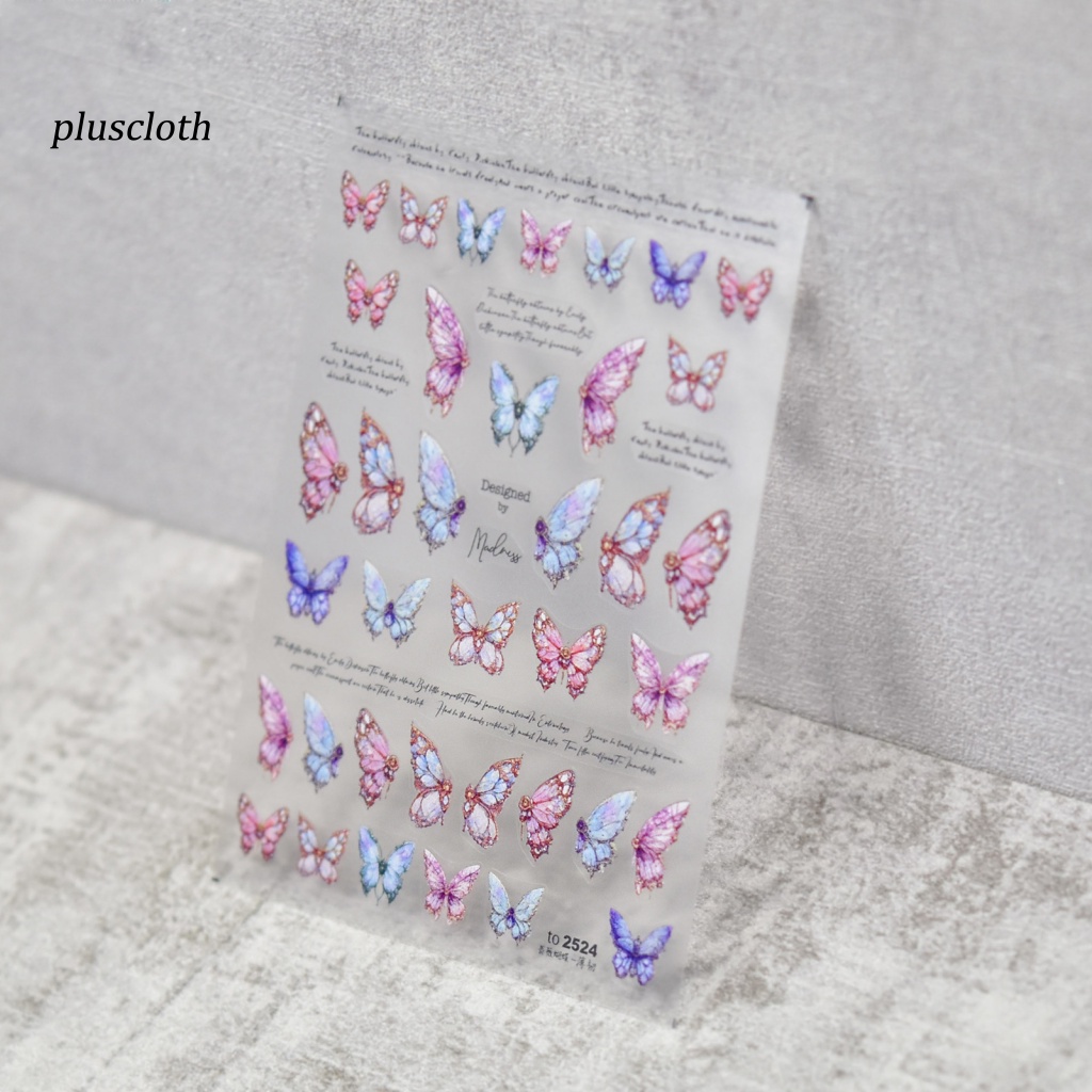 1 Tấm Sticker Dán Móng Hình Bướm 5D