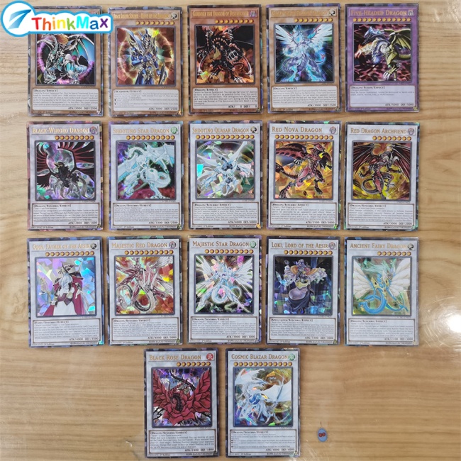 Set 72 thẻ bài Thinkmax Yugioh Laser hình rồng trắng mắt xanh dương tiếng Anh kèm hộp sắt