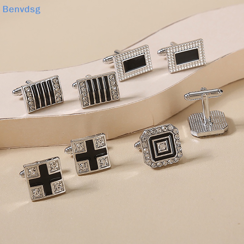 Benvdsg > Khuy Măng Sét Đính Kim Cương Giả Hình Vuông Thời Trang Công Sở Cho Nam