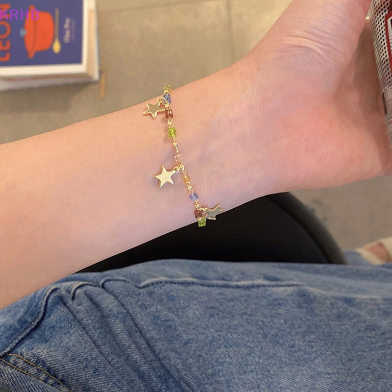 Vòng Tay Chuỗi Hạt Pha Lê Nhiều Màu Phong Cách Vintage Thời Trang Cho Nữ Mới