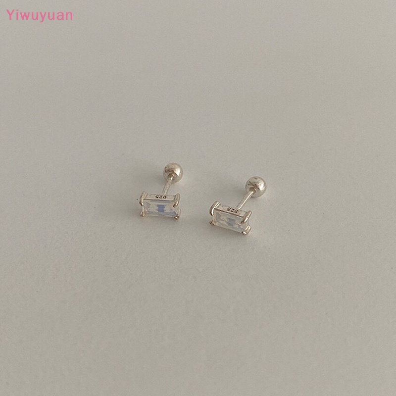 1 Đôi Bông Tai Mạ Bạc S925 Đính Đá Zircon Thời Trang Mới