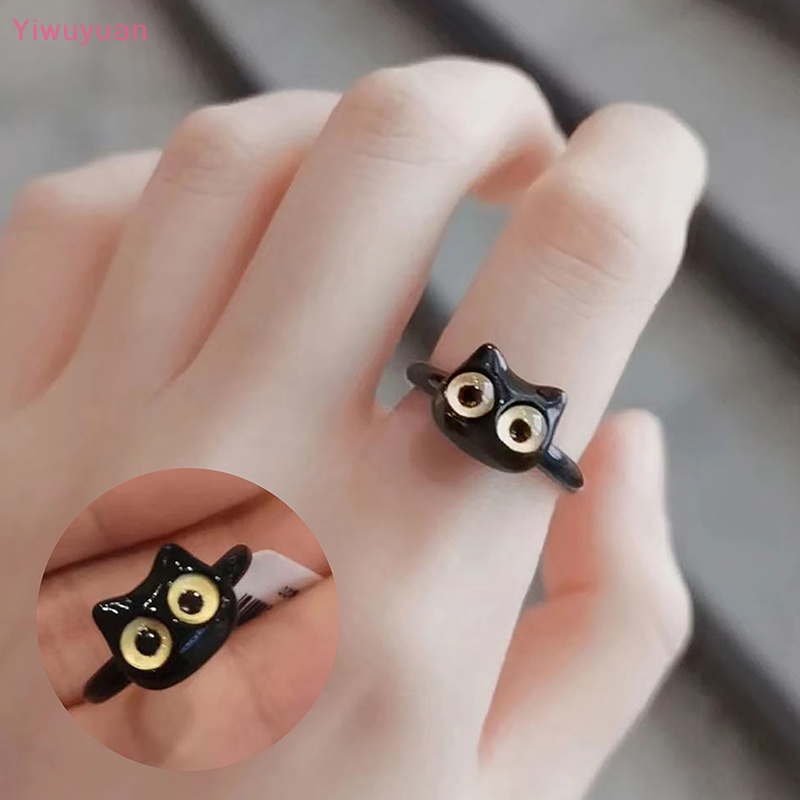 < Yiwuyuan > Nhẫn Dạng Mở Hình Mắt Mèo / Thỏ Dễ Thương Có Thể Điều Chỉnh Phong Cách Ngọt Ngào Cho Nữ