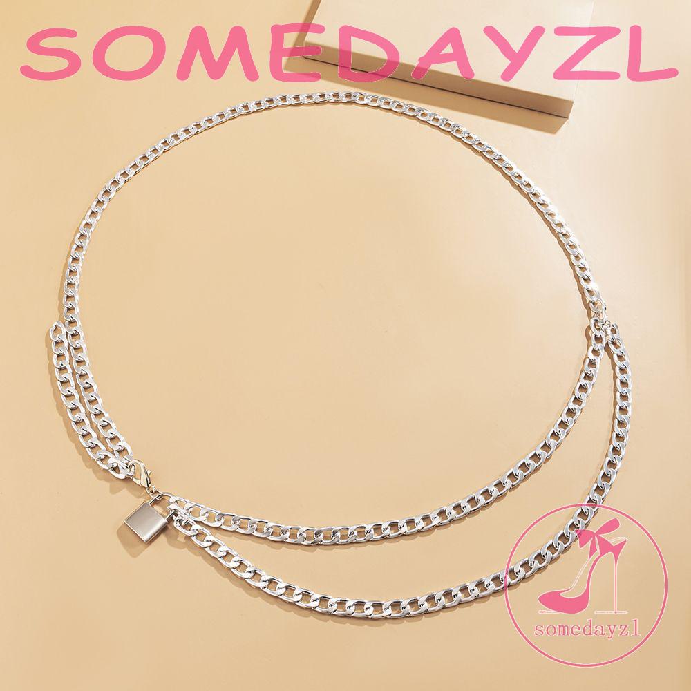 Thắt Lưng Dây Xích Hai Lớp Tua Rua Phong Cách Punk Đơn Giản Dễ Phối Đồ