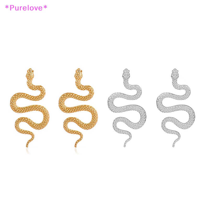 1 Đôi Bông Tai Kim Loại Hình Rắn Phong Cách Retro Thời Trang Dành Cho Nữ Mới