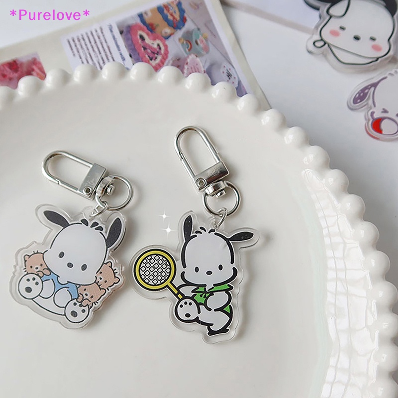 Set 2 Móc Khóa Acrylic Hai Lớp Hình Chú Chó Đáng Yêu Mới