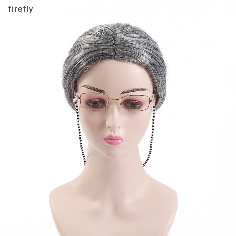 Bộ Tóc Giả Màu Trắng Dùng Biểu Diễn Sân Khấu Dành Cho Người Lớn Tuổi Và Bà