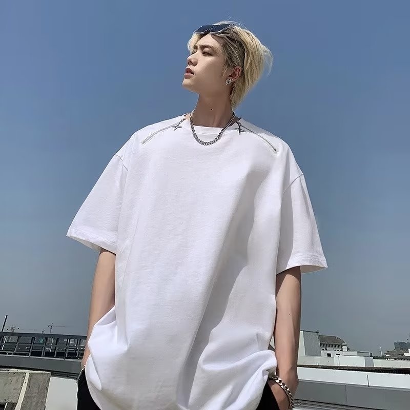 Áo Thun Cotton Nguyên Chất 230g Phong Cách Mỹ Thời Trang Mùa Hè Cho Nam Giới # 7