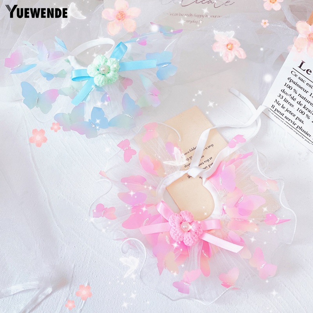 Yếm Đeo Cổ YQ.E Viền Ren Hoa Dễ Thương Thời Trang Tiện Dụng Cho Thú Cưng Ngoài Trời