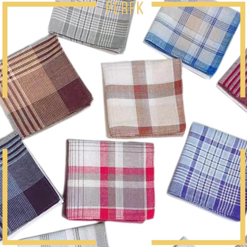 Khăn Tay Cotton Sọc Caro Thanh Lịch Cho Nam