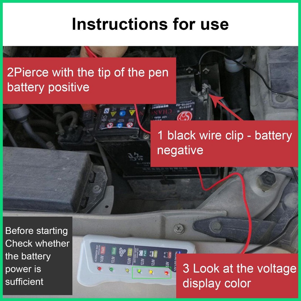 Thiết Bị Kiểm Tra Dung Lượng Pin 6V 12V Có Đèn LED Độ Chính Xác Cao Chuyên Dụng