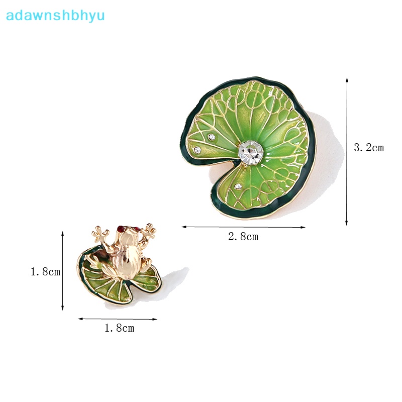 Set 2 Ghim Cài Áo Hình Ếch Và Lá Sen Đính Đá Thời Trang Cho Nữ