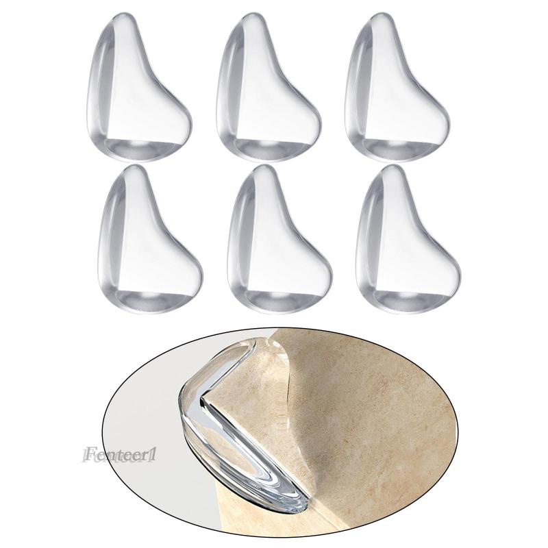 1 [Fenteer] Set 6 Miếng Bọc Cạnh Bàn / Góc Đồ Nội Thất Bảo Vệ An Toàn Cho Bé