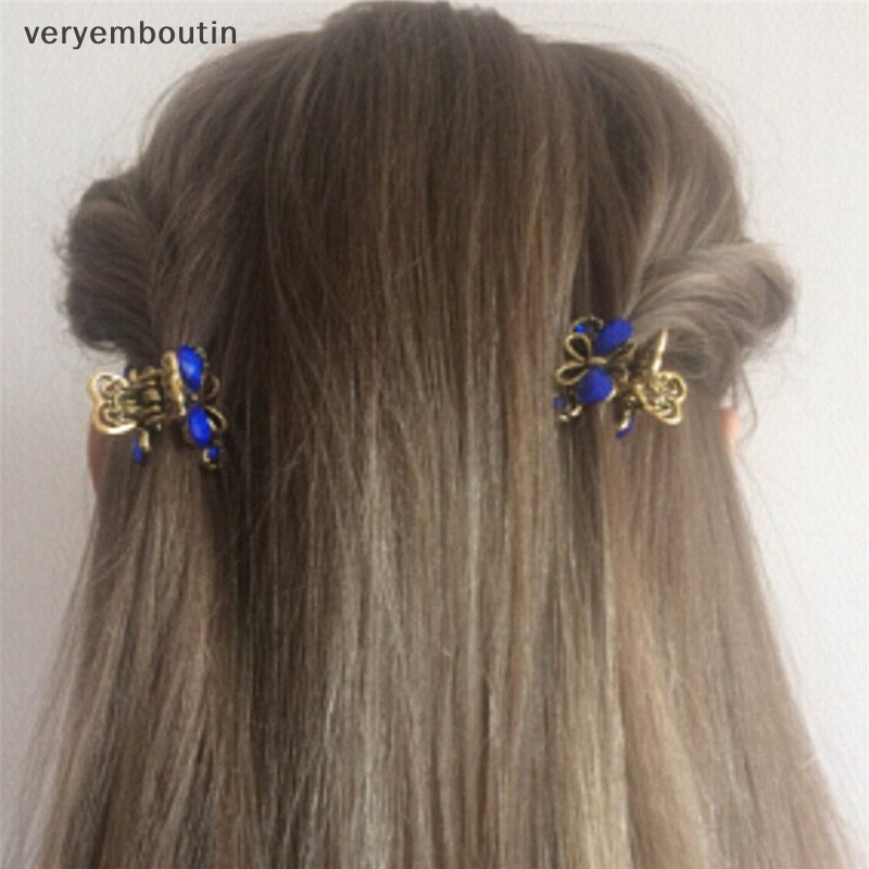 Kẹp Tóc Hình Bướm Mini Bằng Nhựa Resin Phong Cách Retro Thời Trang Cho Nữ